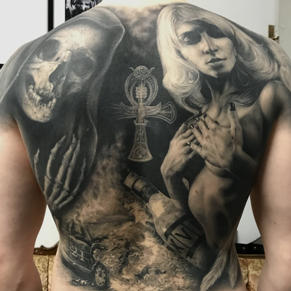 Full back Tattoo Collage