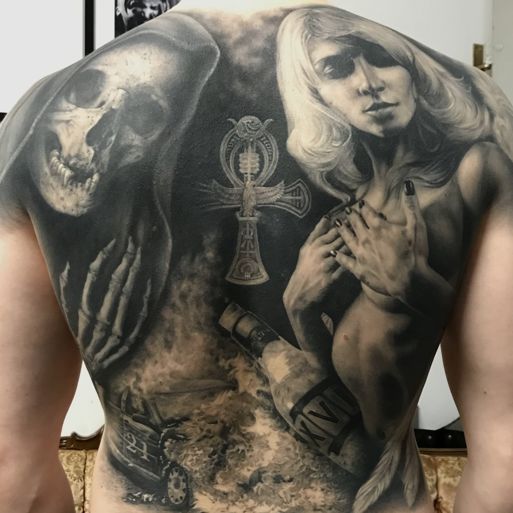 Full back Tattoo Collage